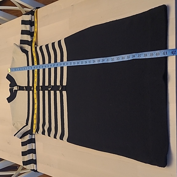EUC 1960s VTG Castleberry I.Magnin Striped Button Detail Sweater Dress - Picture 5 of 14